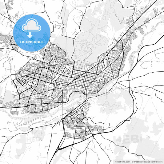 Vector PDF map of Temuco, Chile