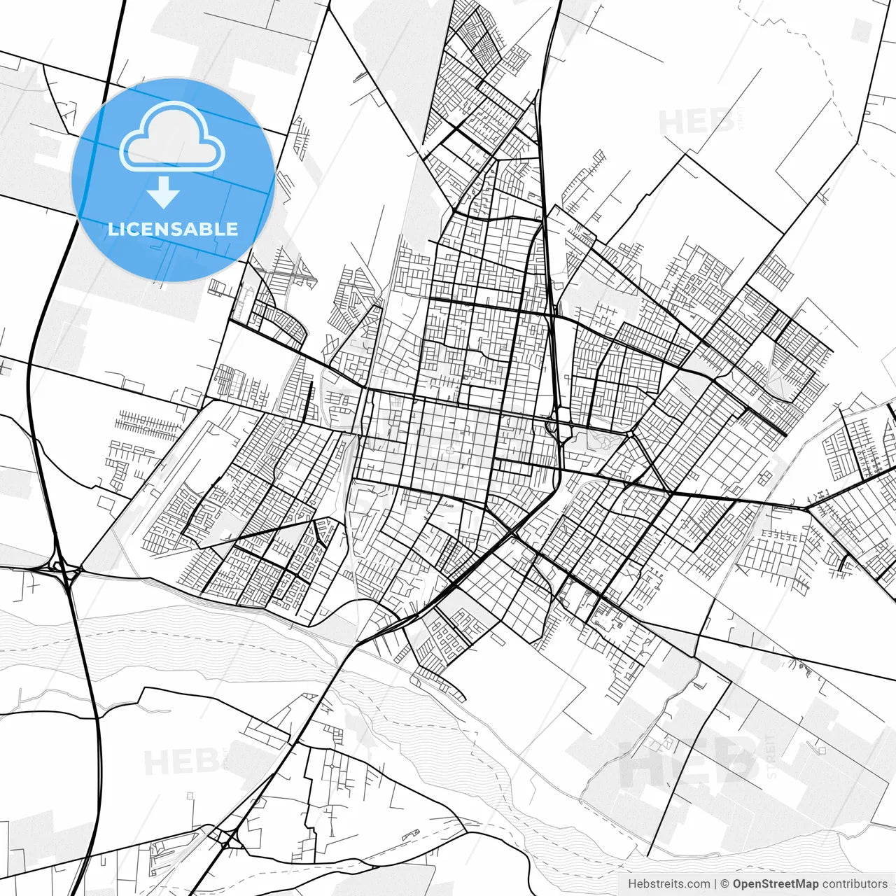 Vector PDF map of Rancagua, Chile