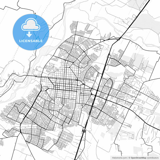Vector PDF map of Talca, Chile