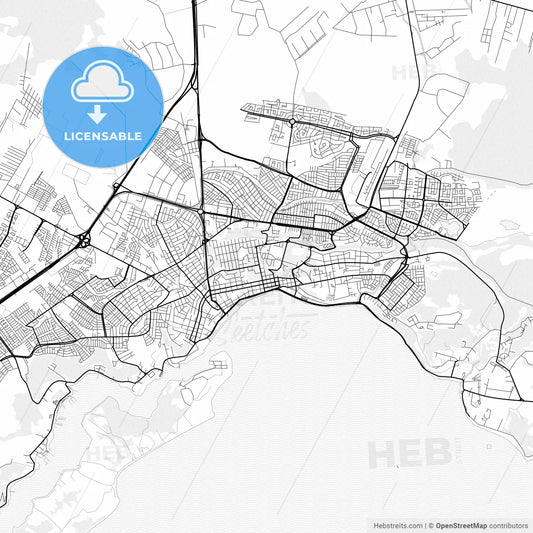 Vector PDF map of Puerto Montt, Chile