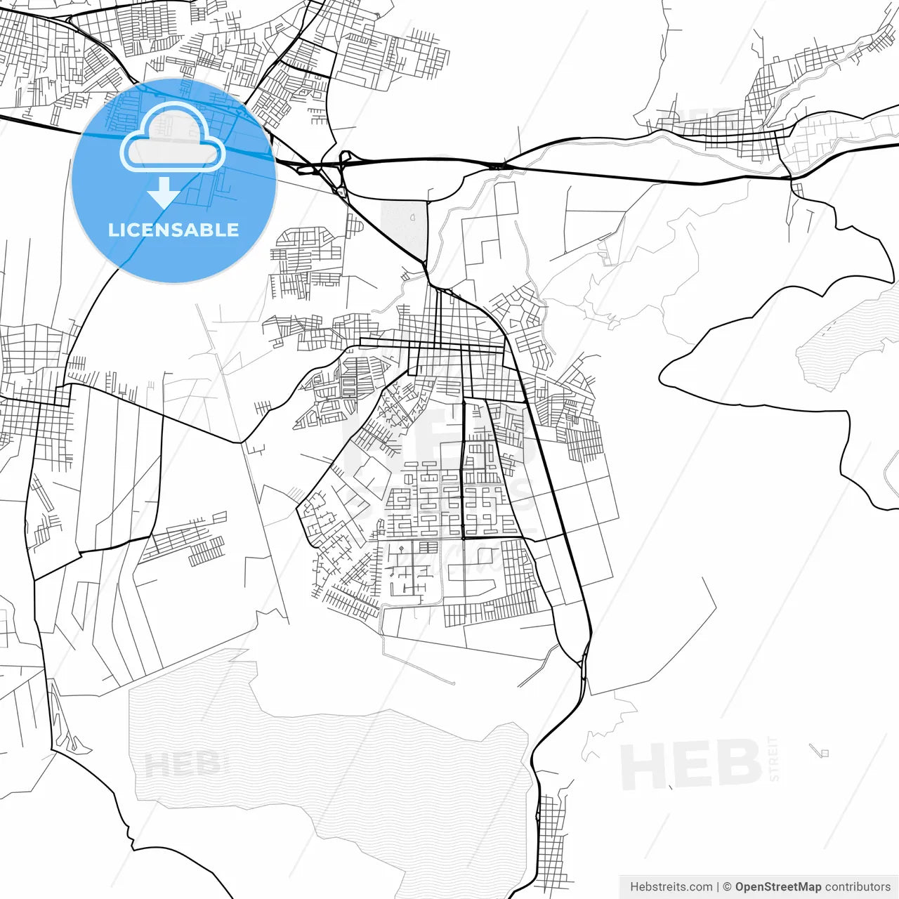 Vector PDF map of Cagua, Venezuela