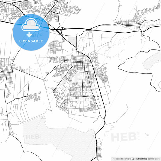 Vector PDF map of Cagua, Venezuela
