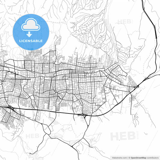 Vector PDF map of Villa Alemana, Chile