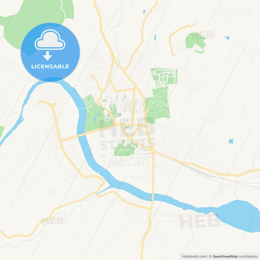 Kardzhali, Bulgaria Vector Map - Classic Colors
