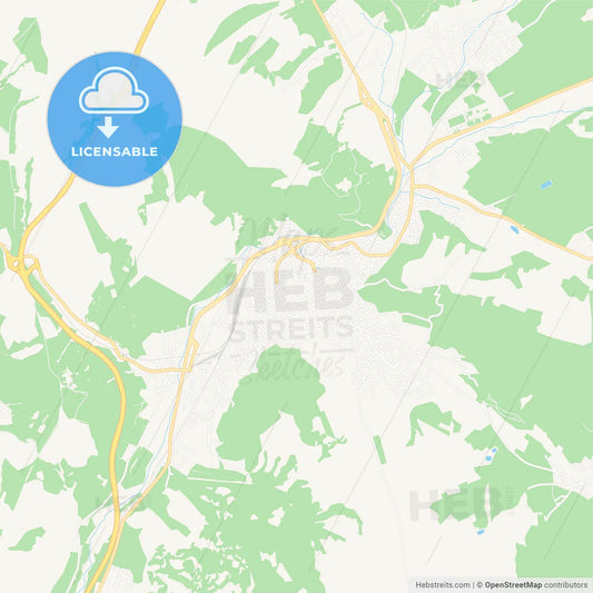 Dupnitsa, Bulgaria Vector Map - Classic Colors