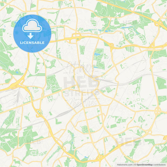 Bochum, Germany Vector Map - Classic Colors