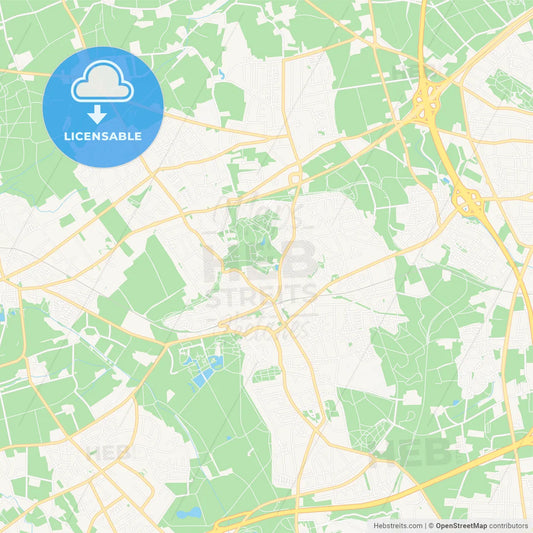 Herten, Germany Vector Map - Classic Colors