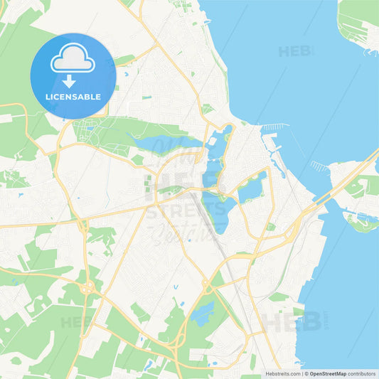 Stralsund, Germany Vector Map - Classic Colors