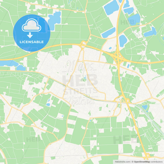 Kaarst, Germany Vector Map - Classic Colors