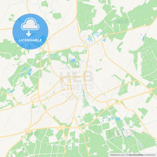 Borken, Germany Vector Map - Classic Colors