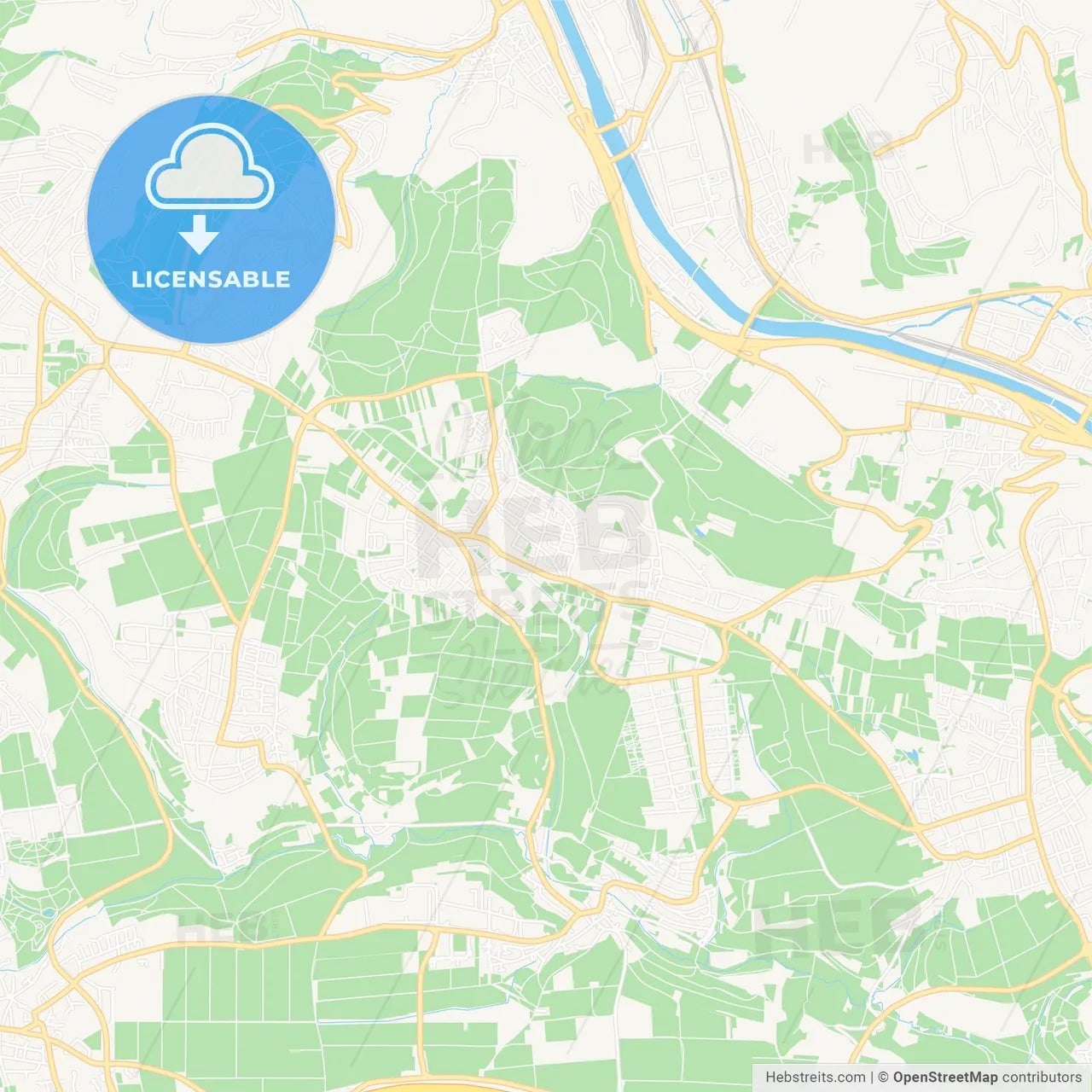 Ostfildern, Germany Vector Map - Classic Colors