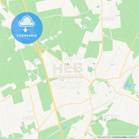 Bernau bei Berlin, Germany Vector Map - Classic Colors