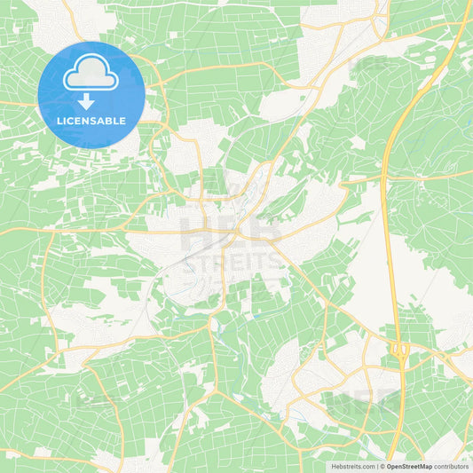 Herrenberg, Germany Vector Map - Classic Colors