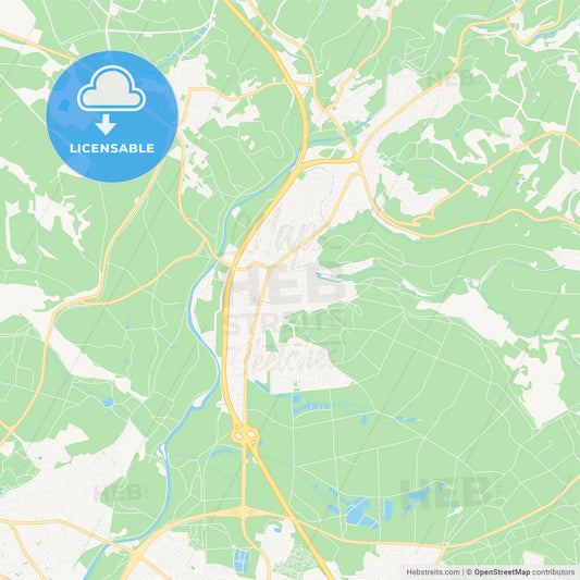 Lohmar, Germany Vector Map - Classic Colors