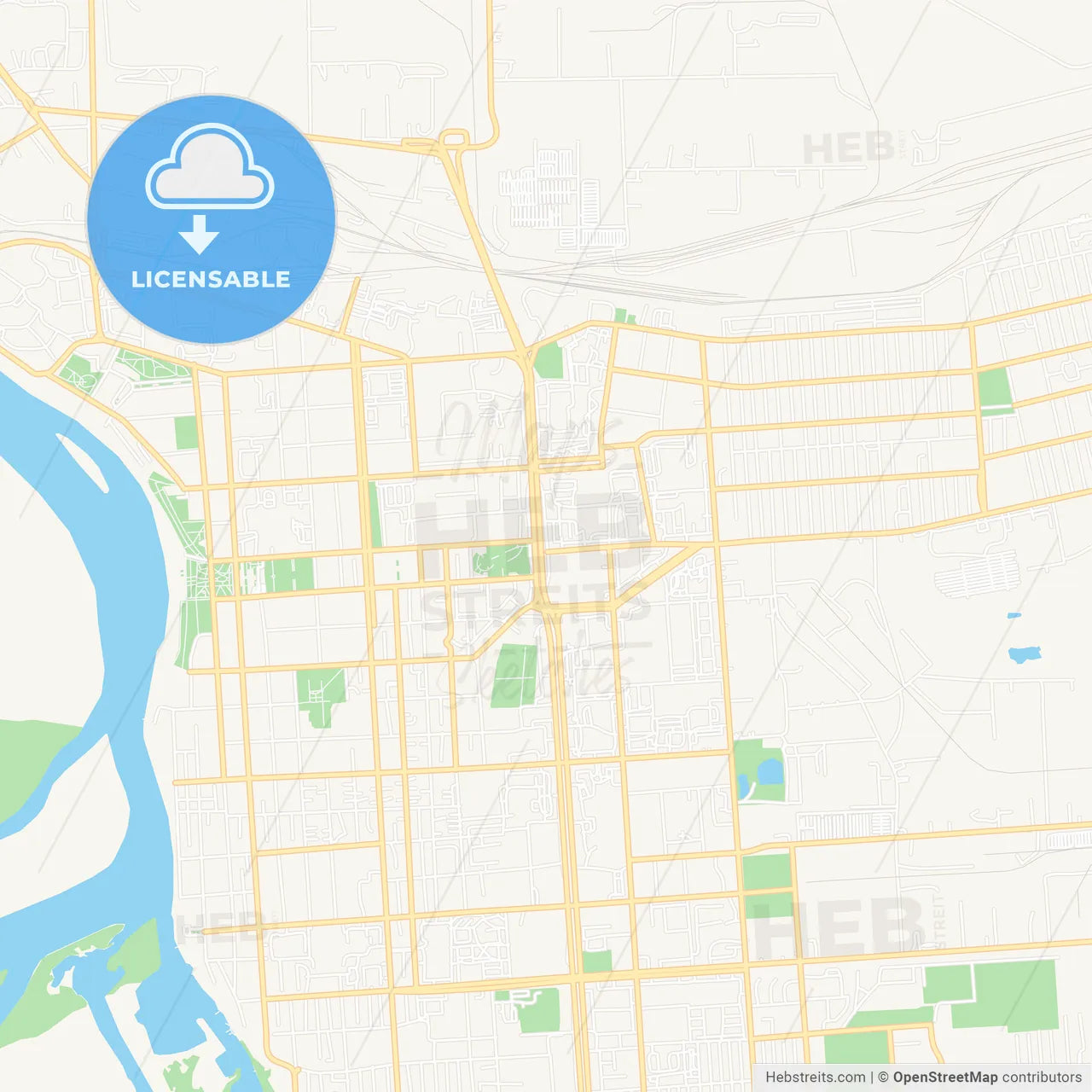 Pavlodar, Kazakhstan Vector Map - Classic Colors