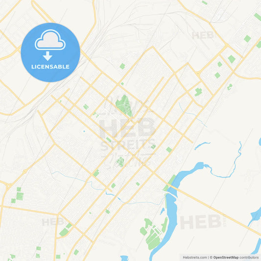 Kostanay, Kazakhstan Vector Map - Classic Colors