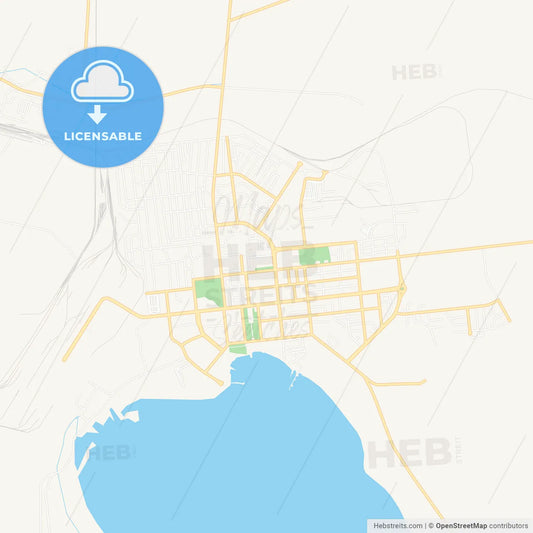 Balqash, Kazakhstan Vector Map - Classic Colors