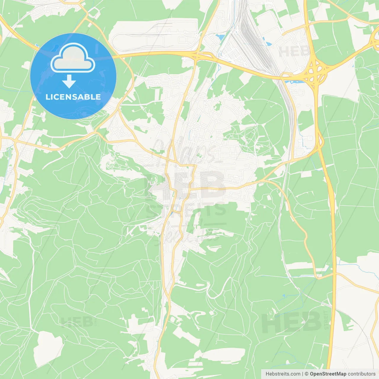 Dudelange, Luxembourg Vector Map - Classic Colors