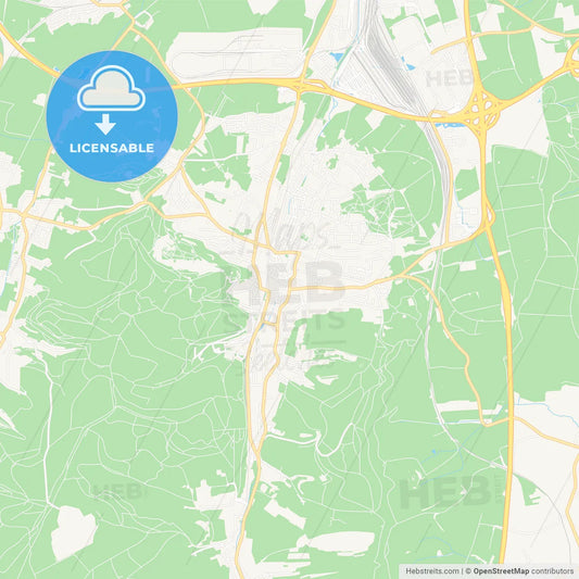 Dudelange, Luxembourg Vector Map - Classic Colors