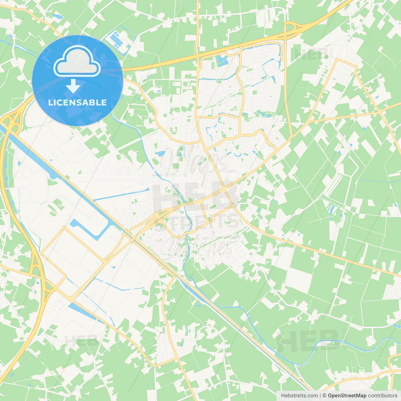 Meierijstad, Netherlands Vector Map - Classic Colors