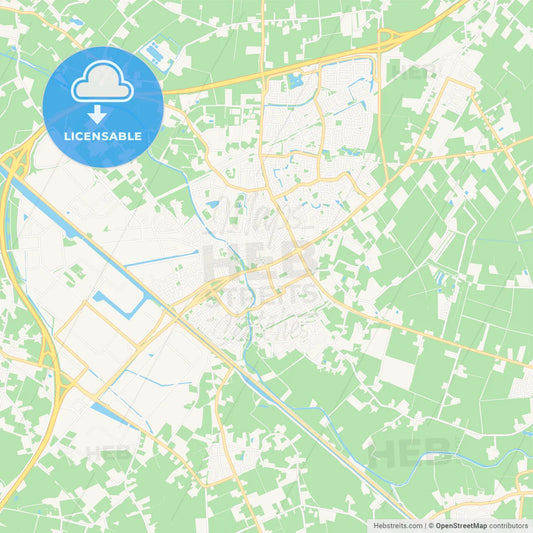 Meierijstad, Netherlands Vector Map - Classic Colors