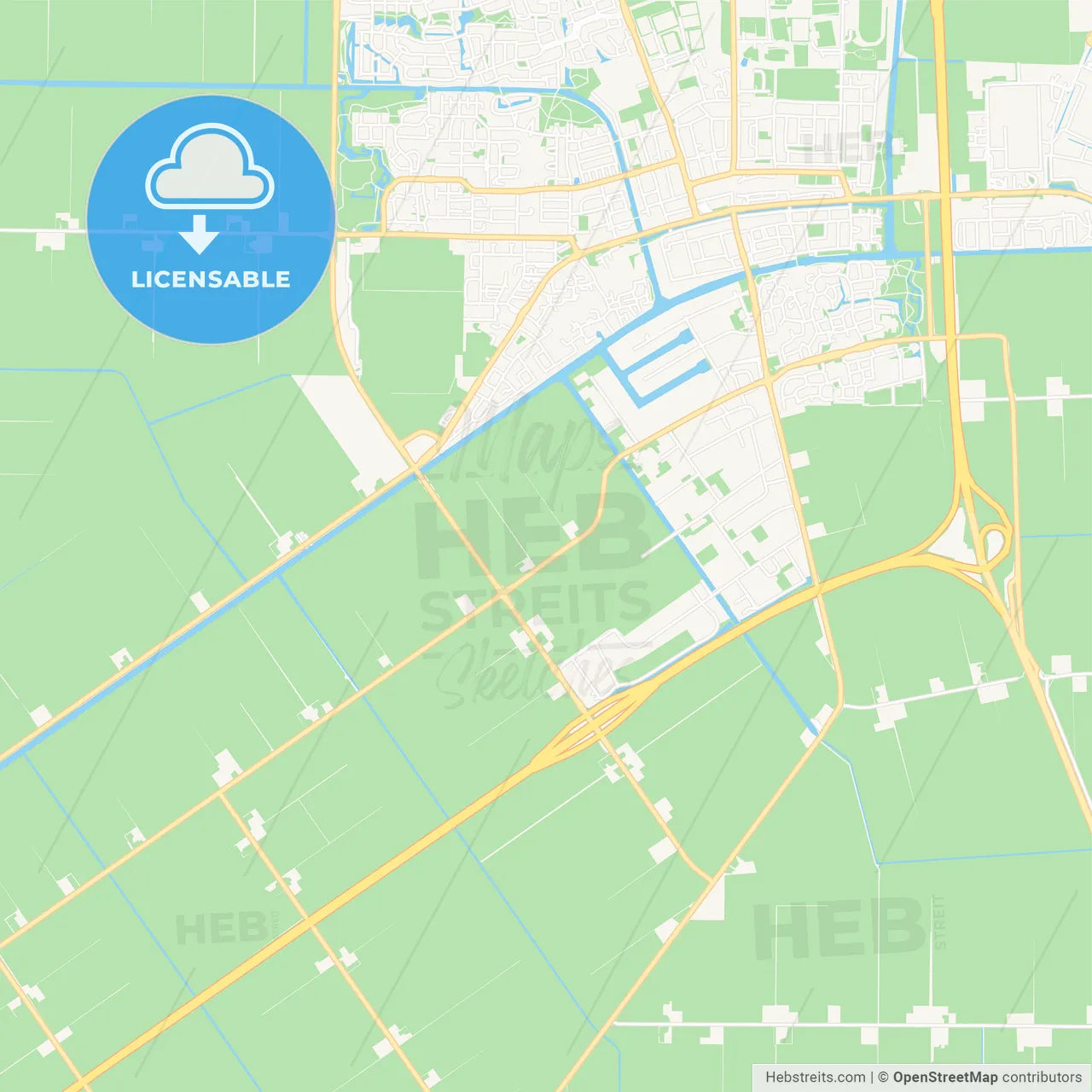 Noordoostpolder, Netherlands Vector Map - Classic Colors