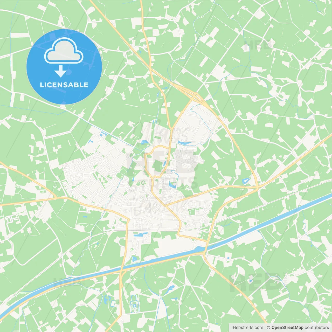 Hof van Twente, Netherlands Vector Map - Classic Colors
