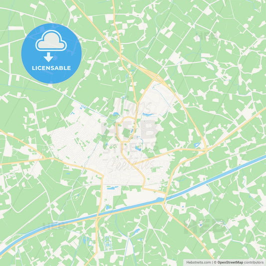 Hof van Twente, Netherlands Vector Map - Classic Colors