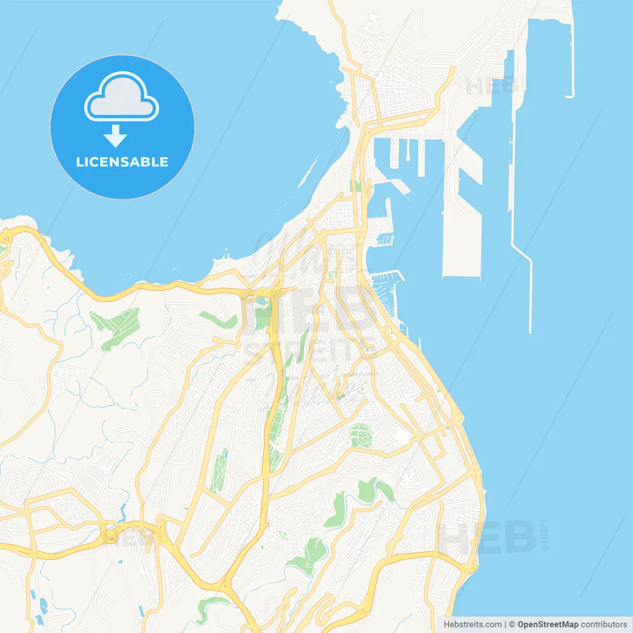 Las Palmas de Gran Canaria, Spain Vector Map - Classic Colors