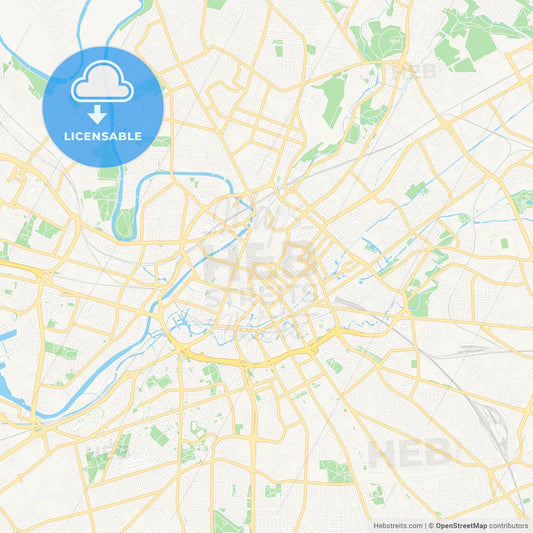 Manchester, England Vector Map - Classic Colors