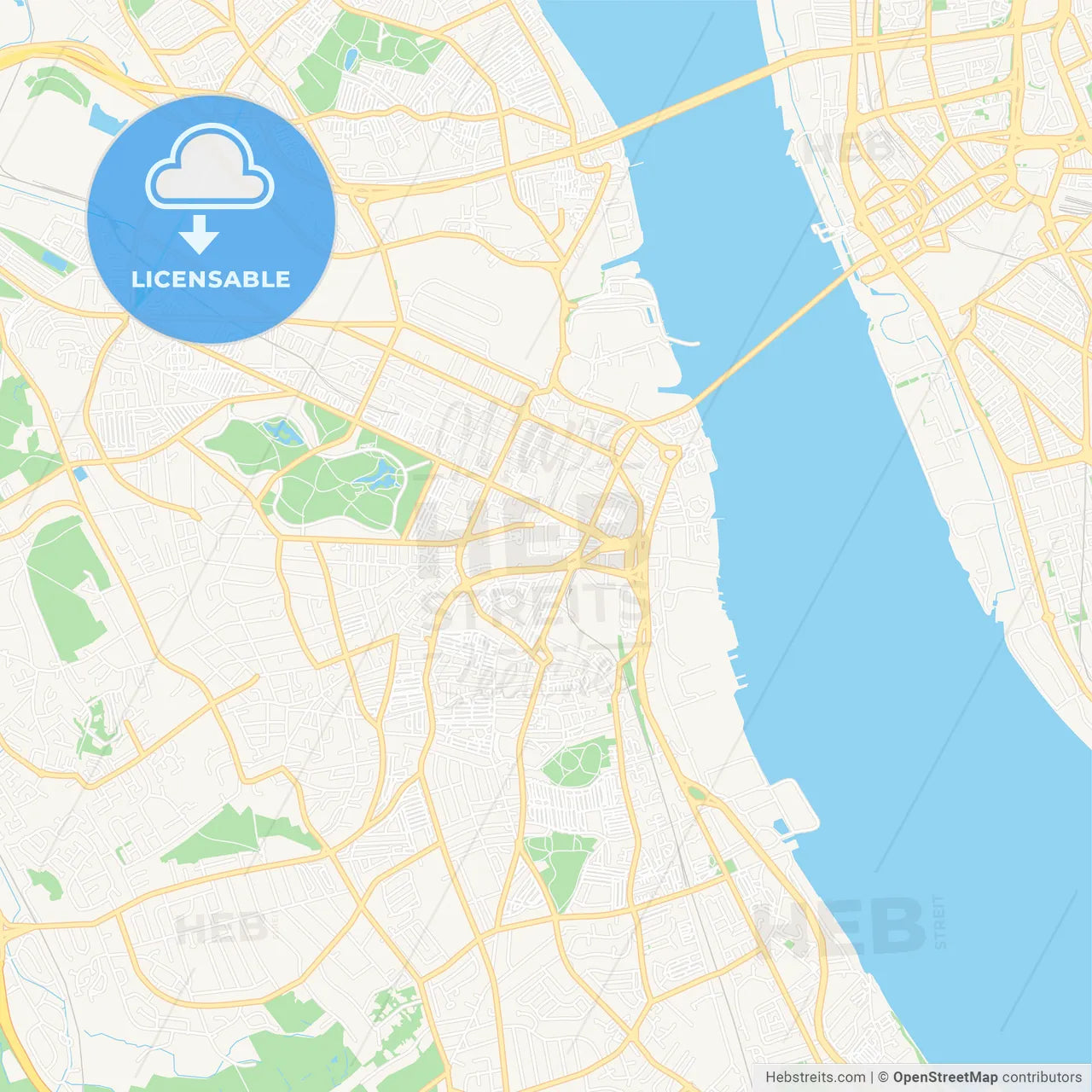 Birkenhead, England Vector Map - Classic Colors