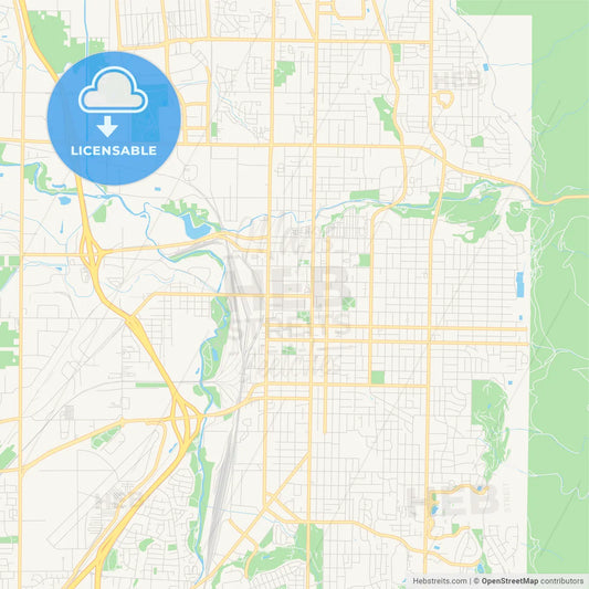 Empty vector map of Ogden, Utah, USA