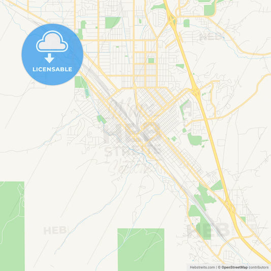 Empty vector map of Pocatello, Idaho, USA