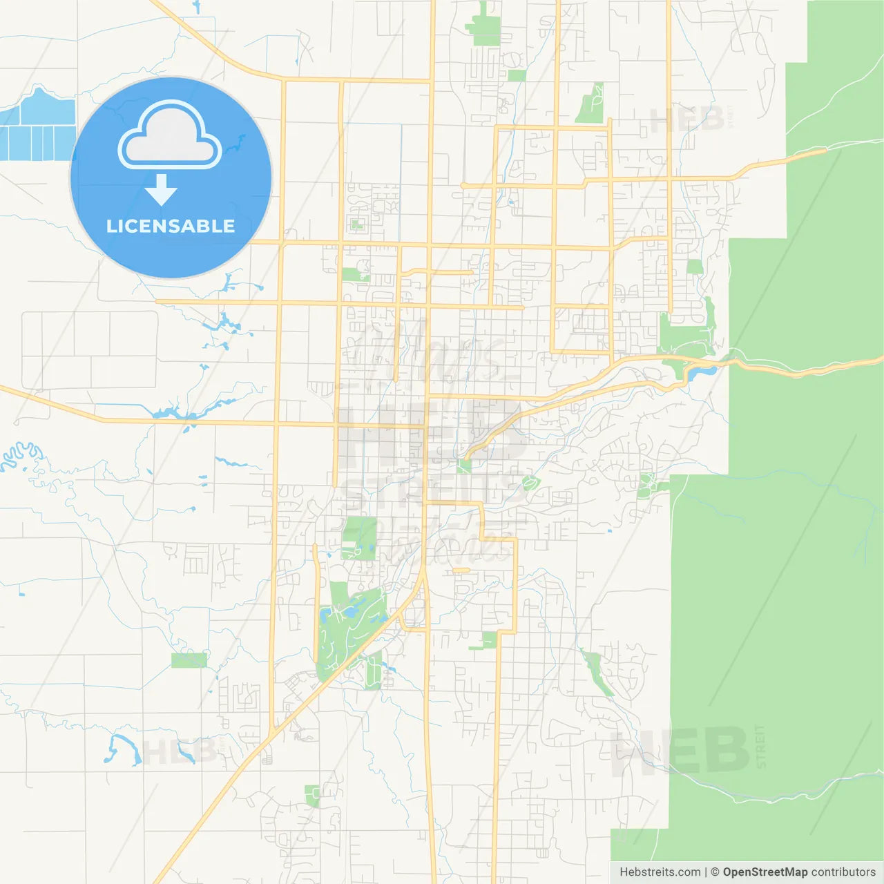 Empty vector map of Logan, Utah, United States of America