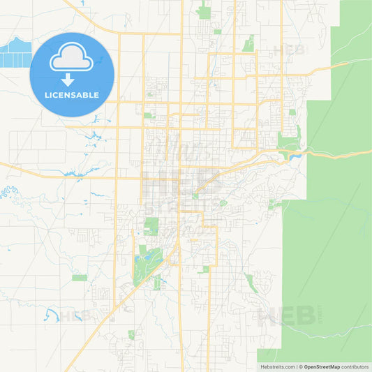 Empty vector map of Logan, Utah, United States of America