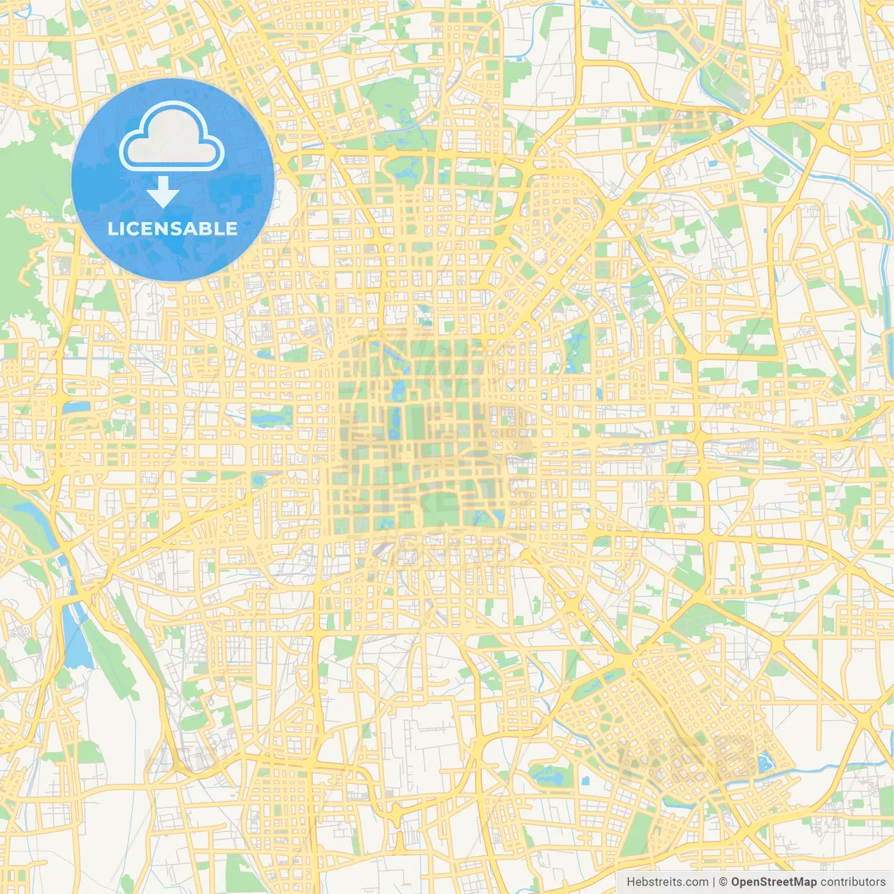 Printable street map of Beijing, China