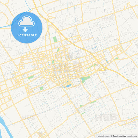 Printable street map of Taixing, China