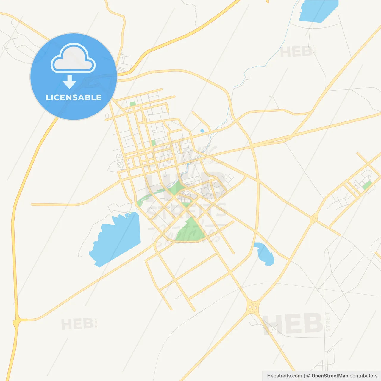 Printable street map of Karamay, China