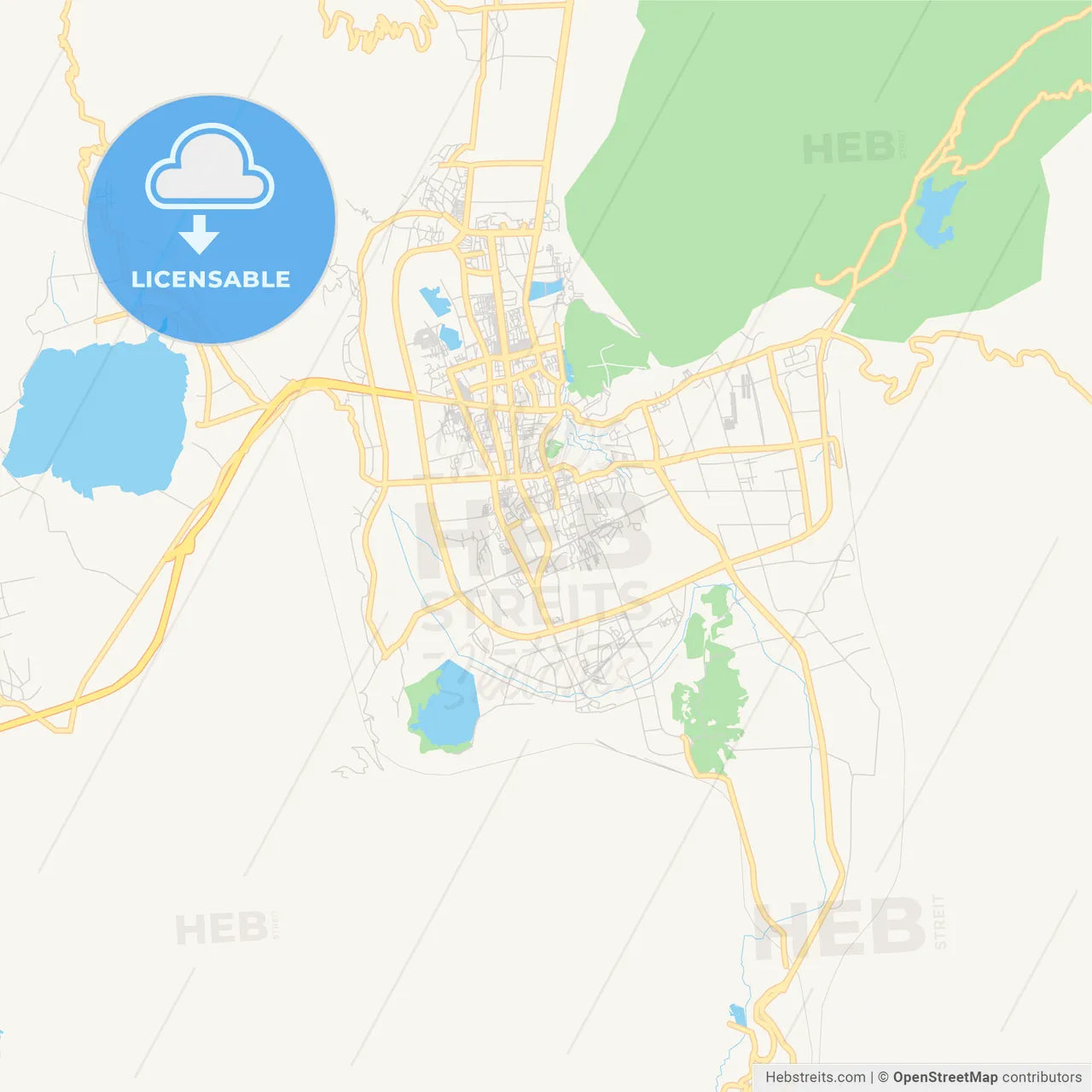 Printable street map of Lijiang, China