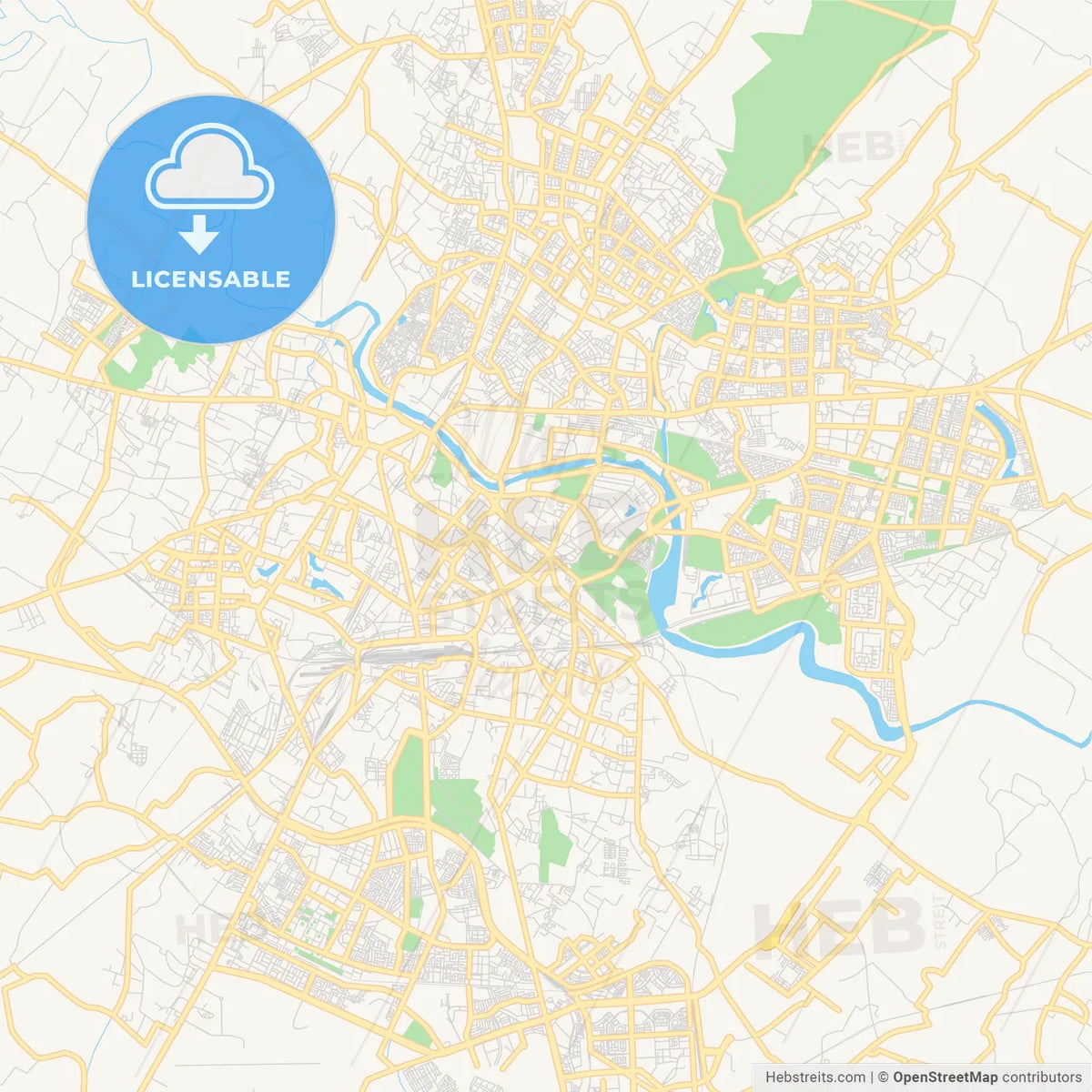 Lucknow Strrets Printable Street Map Of Lucknow, India – HEBSTREITS