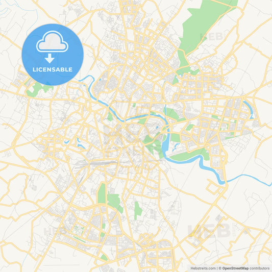 Printable street map of Lucknow, India