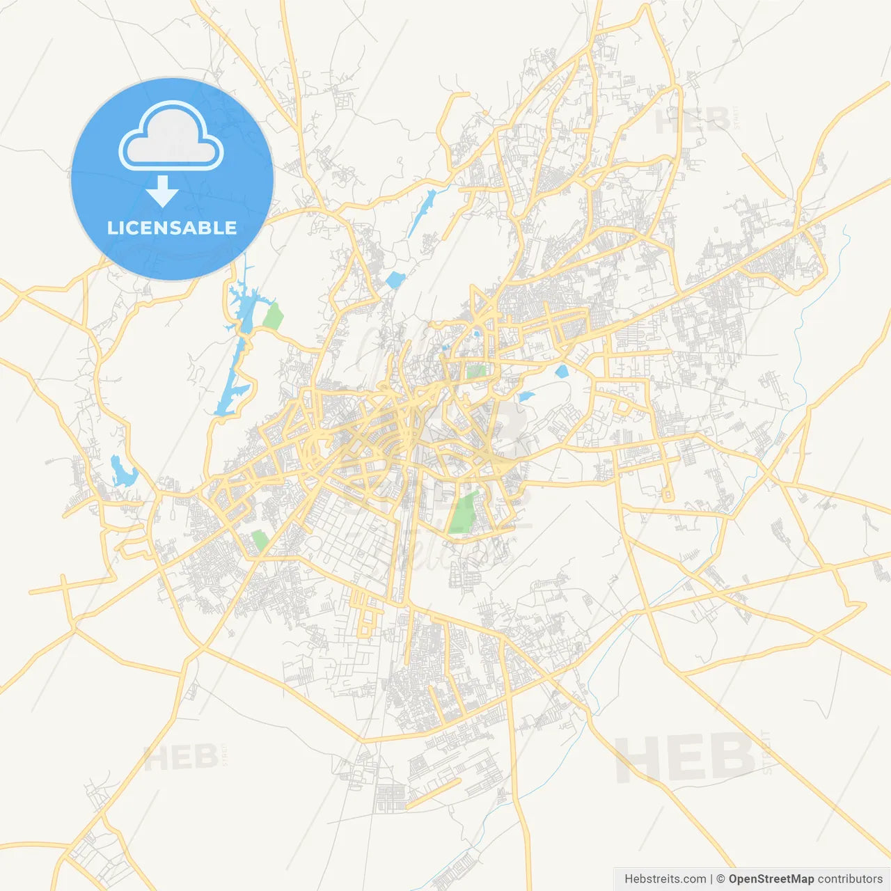 Printable street map of Jodhpur, India