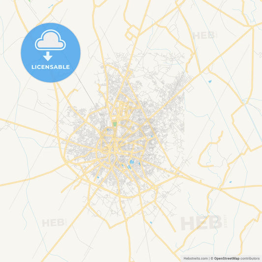 Printable street map of Aligarh, India