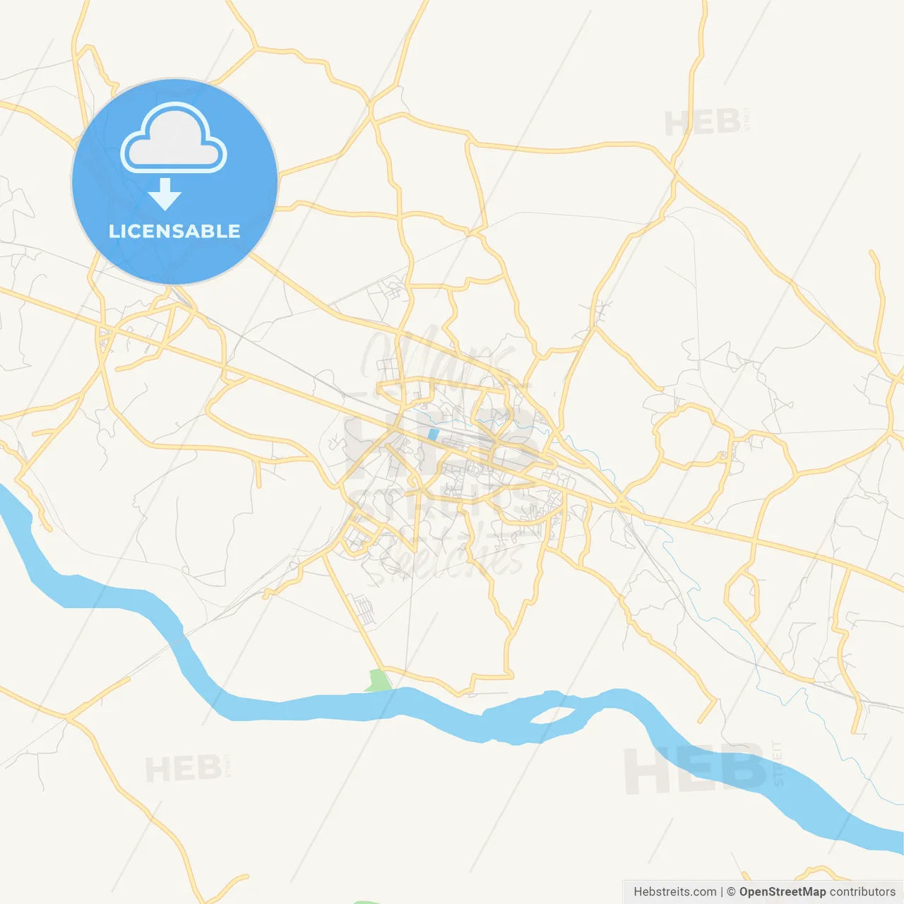 Printable street map of Asansol, India