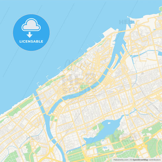 Printable street map of Niigata, Japan