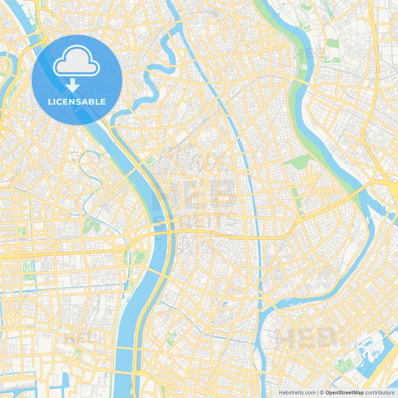 Printable street map of Edogawa, Japan