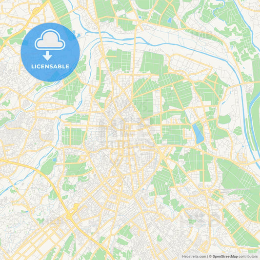 Printable street map of Kawagoe, Japan