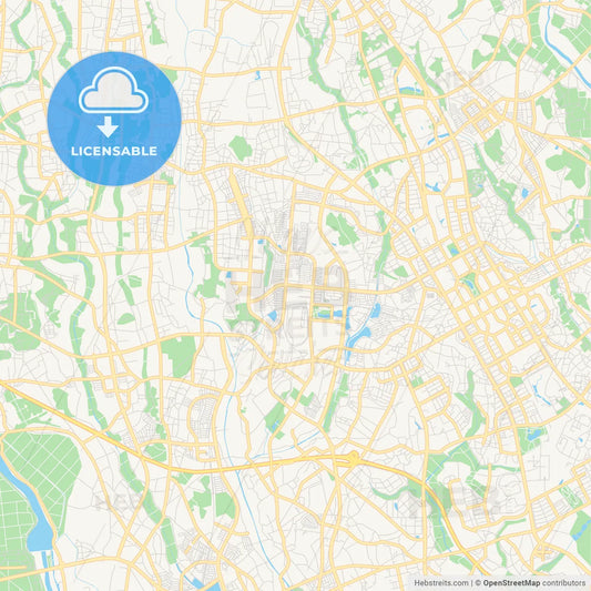 Printable street map of Tsukuba, Japan