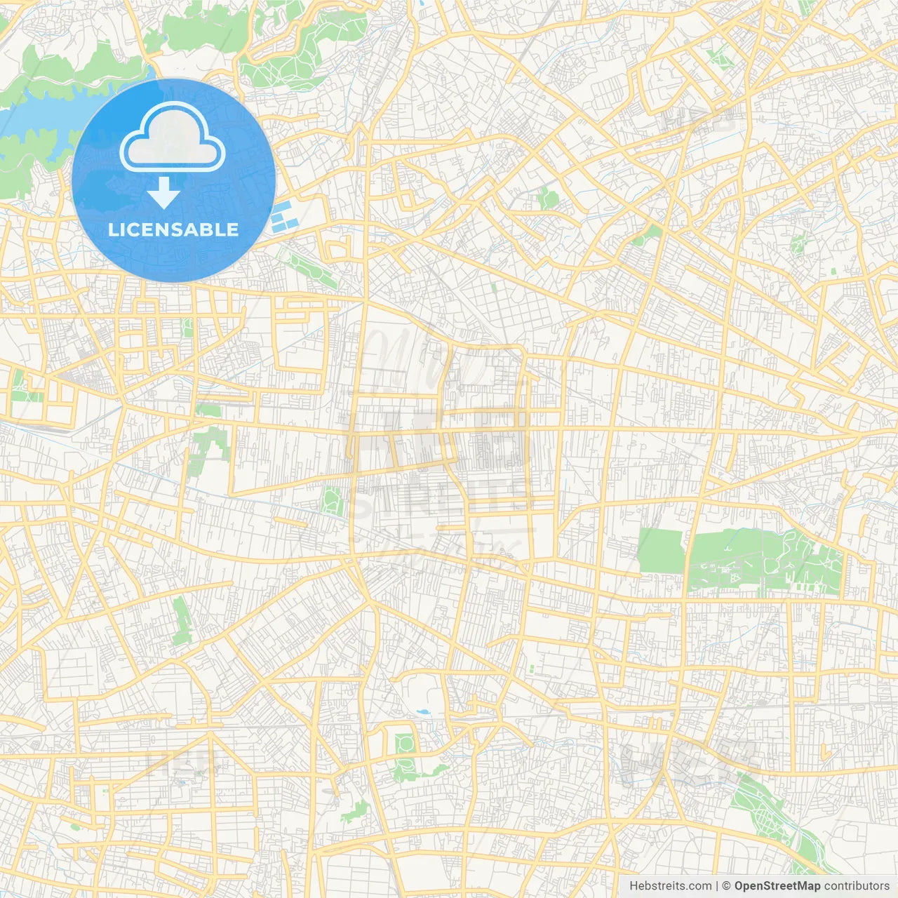 Printable street map of Kodaira, Japan
