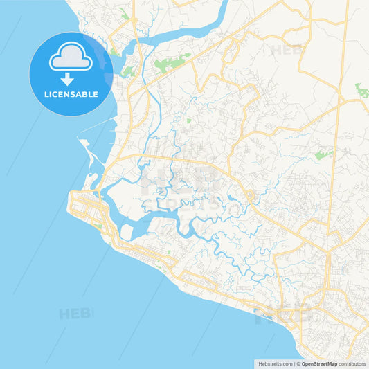 Printable street map of Monrovia, Liberia